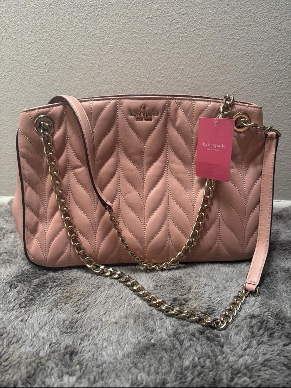 kate spade Pink Quilted Leather Chain Shoulder Bag